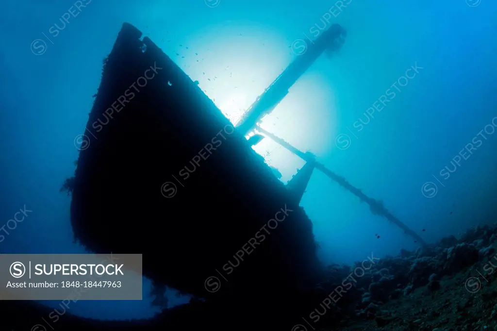 Silhouette of the Cedar Pride Shipwreck, Wreck, Red Sea, Aqaba, Kingdom of Jordan