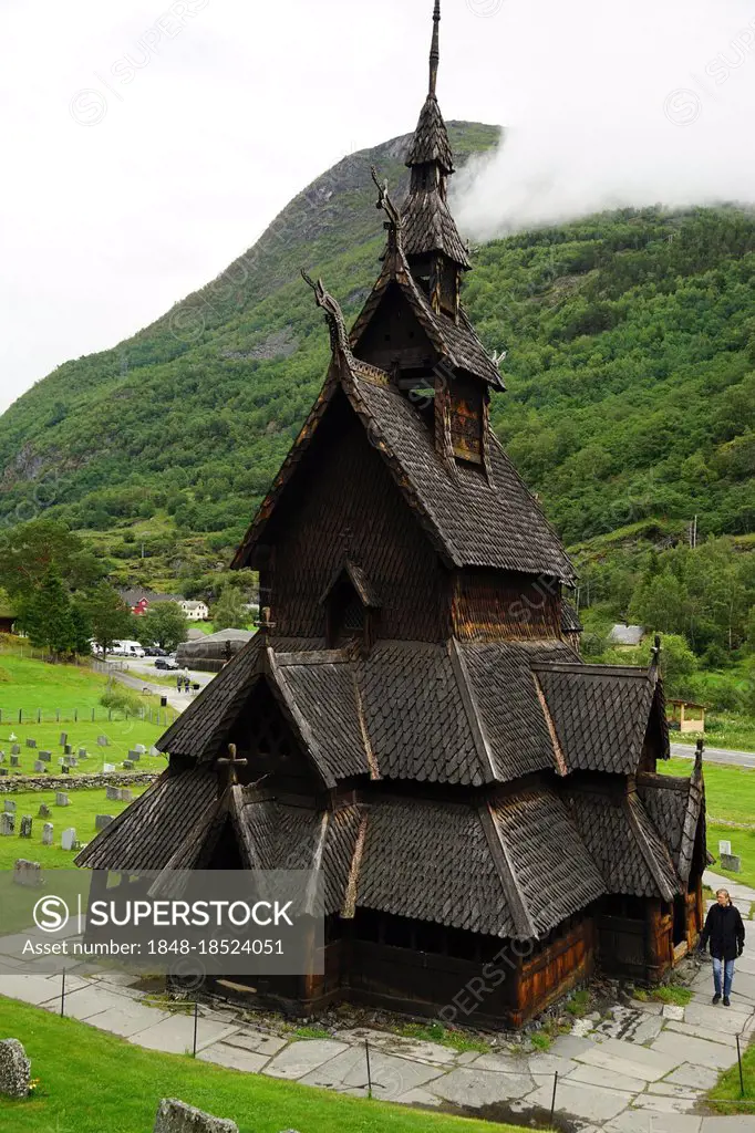 Borgund Stave Church, Borgund, Lärdal Municipality, Sogn og Fjordane Province, Norway, Europe
