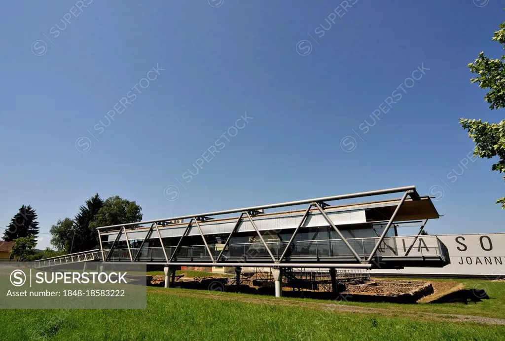 Museum pavilion, Flavia Solva, Roman excavation site, Wagna, Styria, Roman city, Austria, Europe