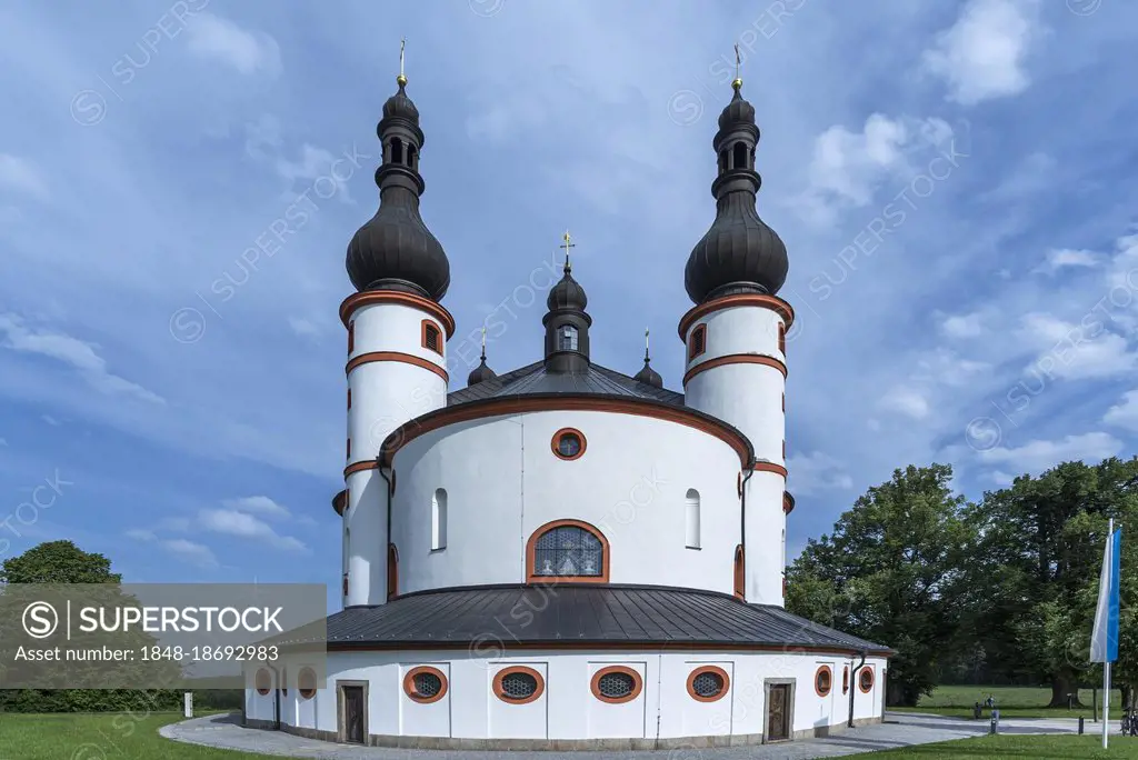 Church of the Trinity Kappl, baroque central building, built 1685-1689, Kappel, Waldsassen, Upper Palatinate, Germany, Europe