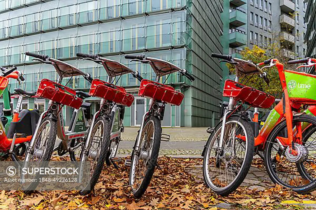 E-scooter stations in Berlin city centre, Berlin, Germany, Europe