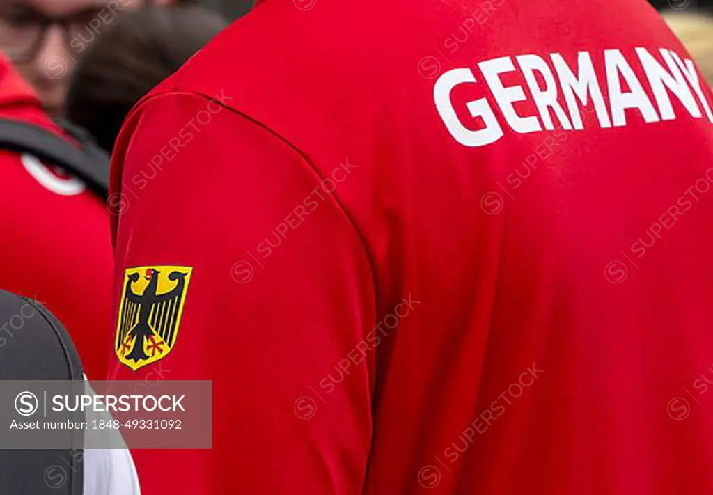 Youth with red Germany shirt, Special Olympics, Berlin, Germany, Europe