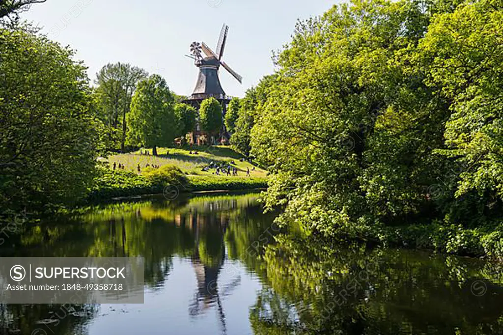 Windmill, Herdentorswallmuehle, Hanseatic City of Bremen, Germany, Europe