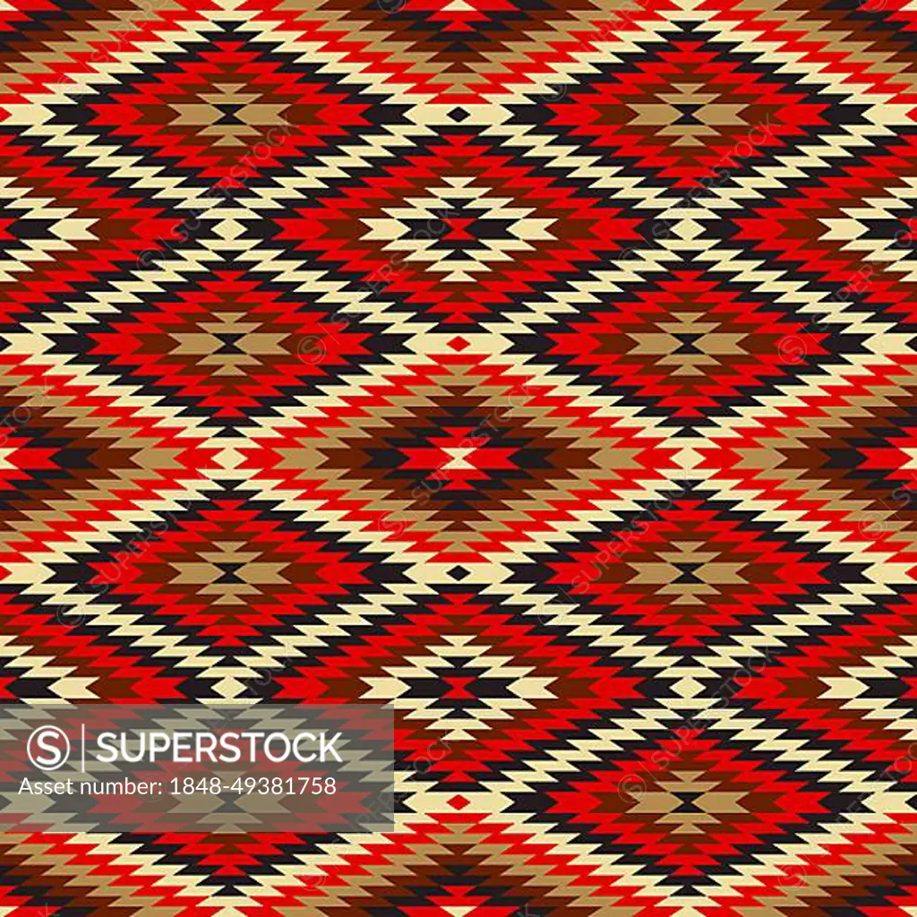 Native American Indian seamless background pattern, vector illustration