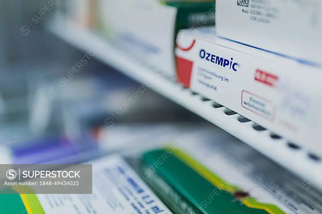 Pack of Ozempic, antidiabetic drug for weight control, taken in a pharmacy in Niesky, 13.04.2023., Niesky, Germany, Europe