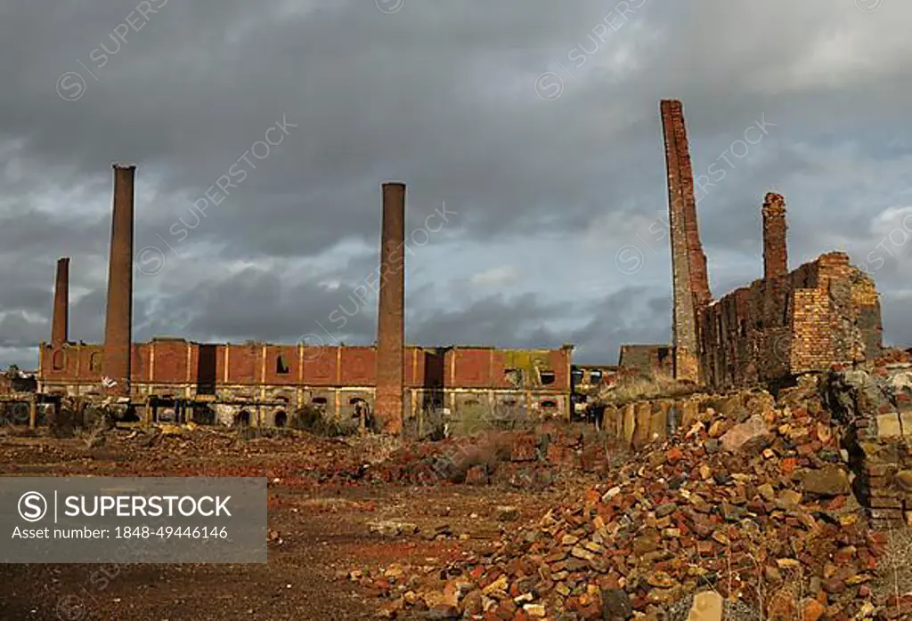 Abandoned industrial site, former coal mine, Penarroya Pueblonuevo, Cordoba province, Andalusia, Spain, Europe