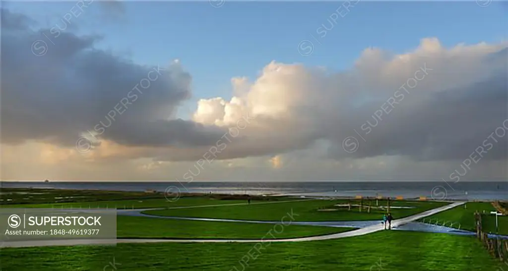 The northernmost city in Lower Saxony on 03.10.2017 is Cuxhaven. Dike zone, Germany, Europe