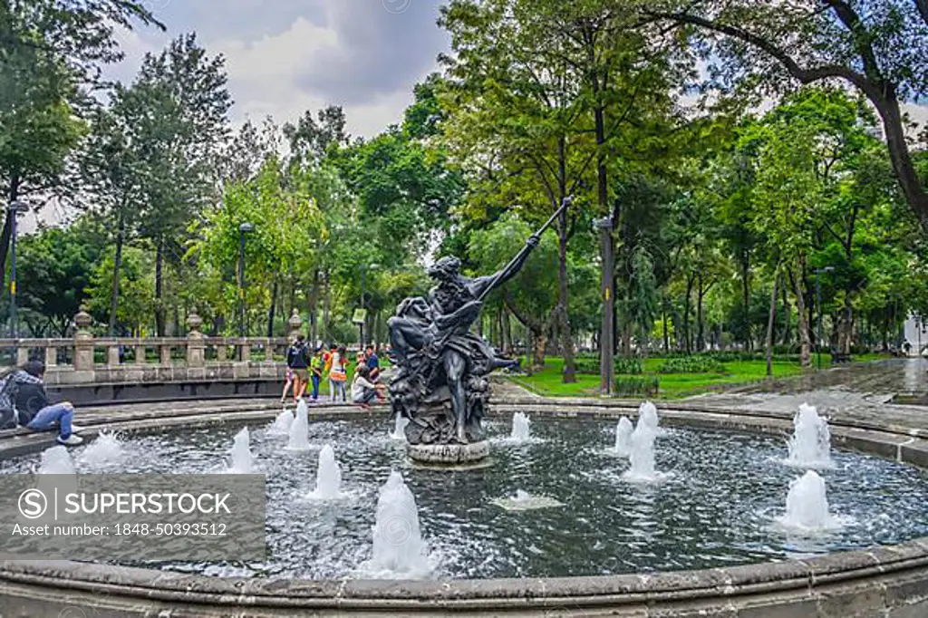 Neptune Fountain, Alameda Central, Mexico City, Mexico, Central America