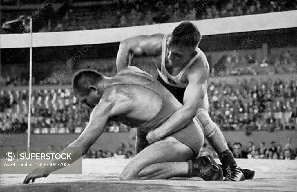 Wrestling, shepherd (Germany) defeated fisherman (Yugoslavia) and won the silver medal