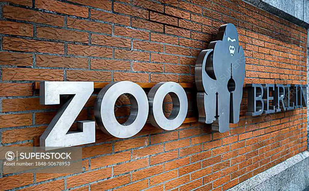 Logo at the entrance to the Berlin Zoo, Berlin, Germany, Europe