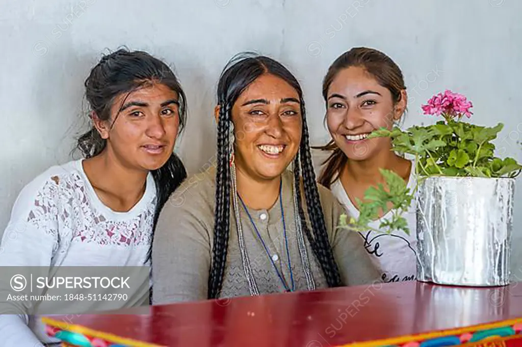 Ladakh, India, August 29, 2018: Portrait of indigenous smiling young women in Ladakh, India. Illustrative editorial, Asia