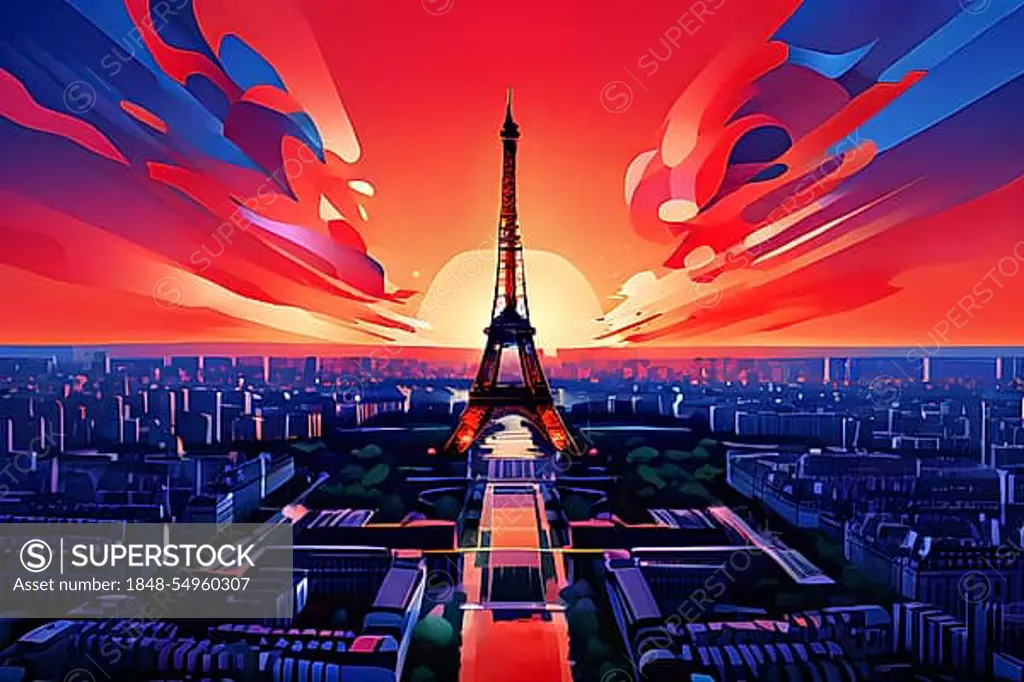 2024 paris olympics abstract dynamic shapes, AI generated