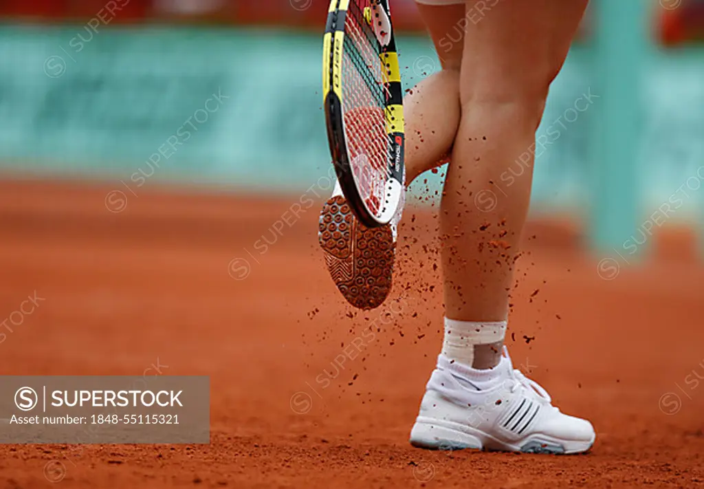 Detail, legs, Caroline Wozniacki, Denmark, French Open 2010, ITF Grand Slam Tournament, Roland Garros, Paris, France, Europe