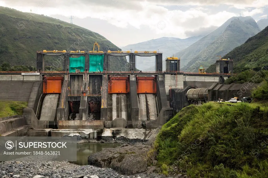 Agoyan hydroelectric power plant on the Pastaza River, Rio Verde, Ecuador, South America