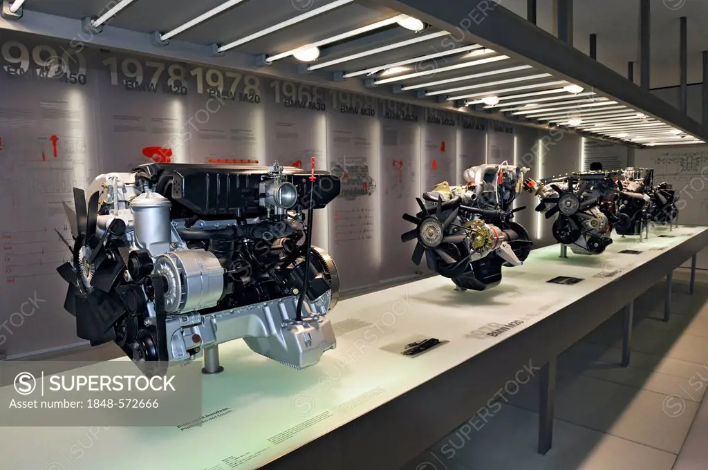 BMW car engines, BMW Museum, Munich, Bavaria, Germany, Europe