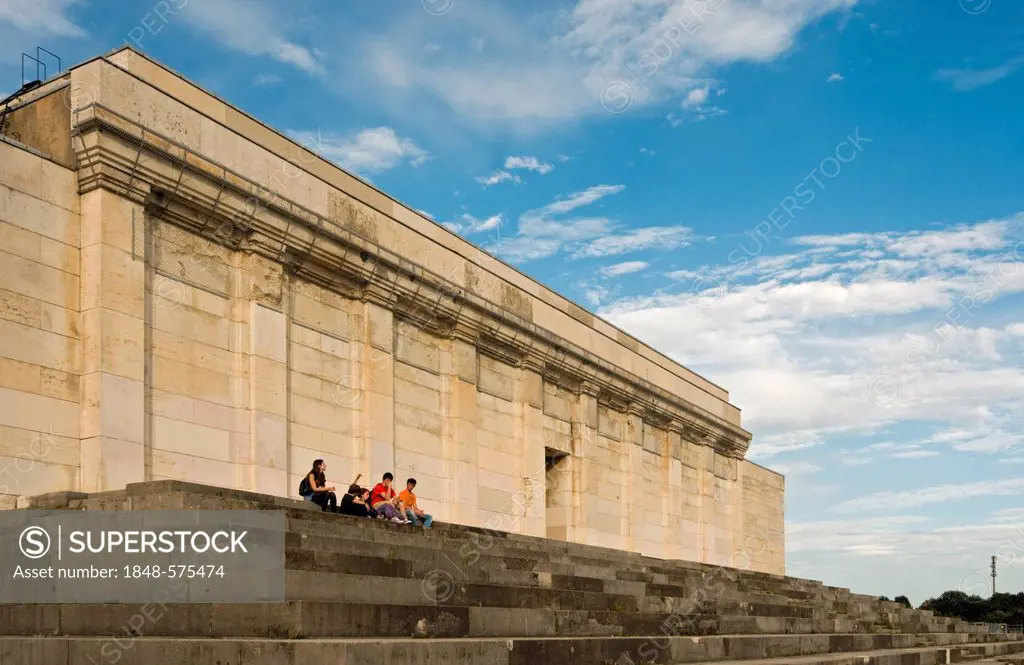 Grandstand, Zeppelin Field, Nazi Party Rally Grounds, in Nuremberg, Nuernberg, Bavaria, Germany, Europe