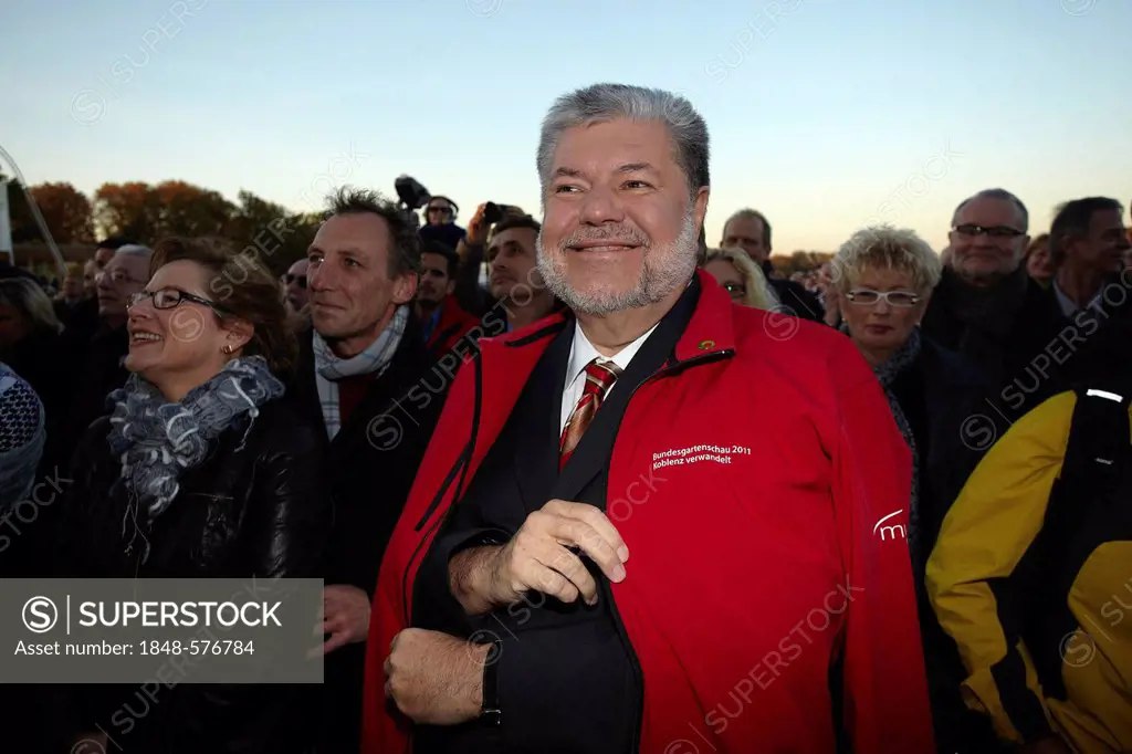 Kurt Beck, Prime Minister of Rhineland-Palatinate, attending the closing ceremony of the Federal Garden Show in Koblenz, Rhineland-Palatinate, Germany...