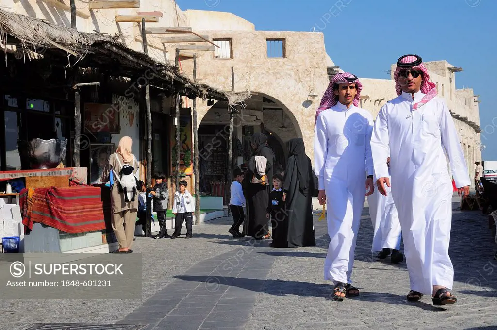 Typical clothing in Souq Waqif, Doha, Qatar, Middle East