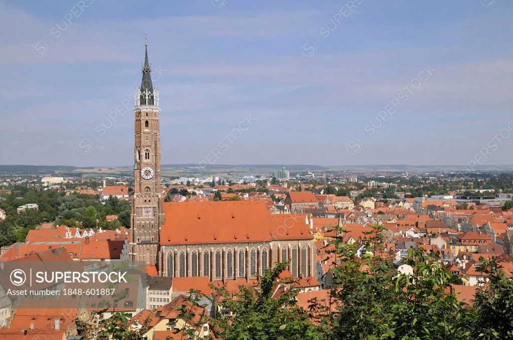 Cityscape with St. Martin's Church, Landshut, Lower Bavaria, Bavaria, Germany, Europe