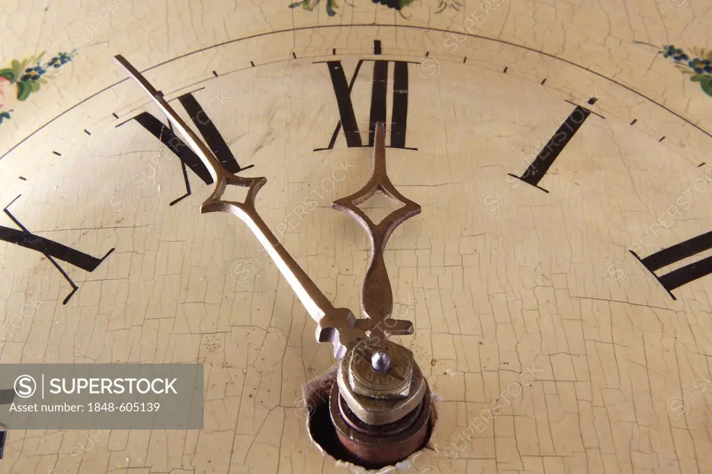 Clock and dial of an antique Black Forest clock