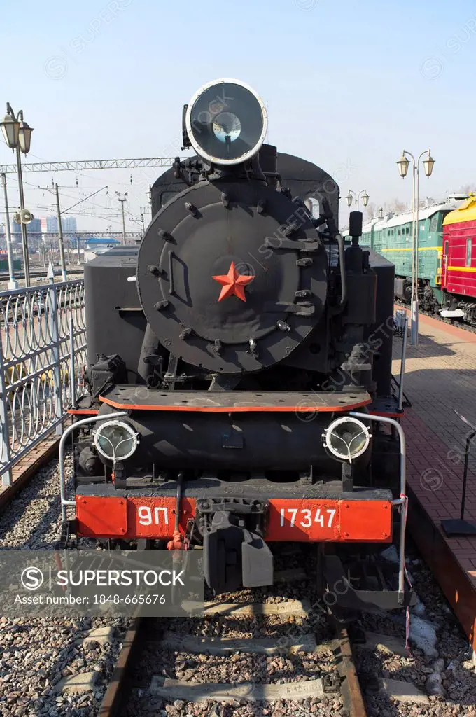 Russian steam locomotive 9P-17347, built in 1953