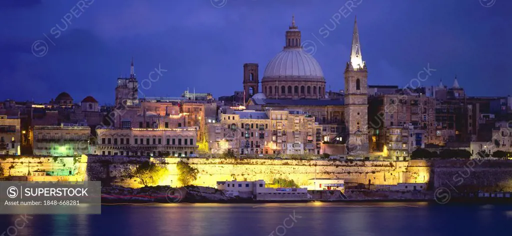 View towards La Valletta from Sliema, Malta, Europe