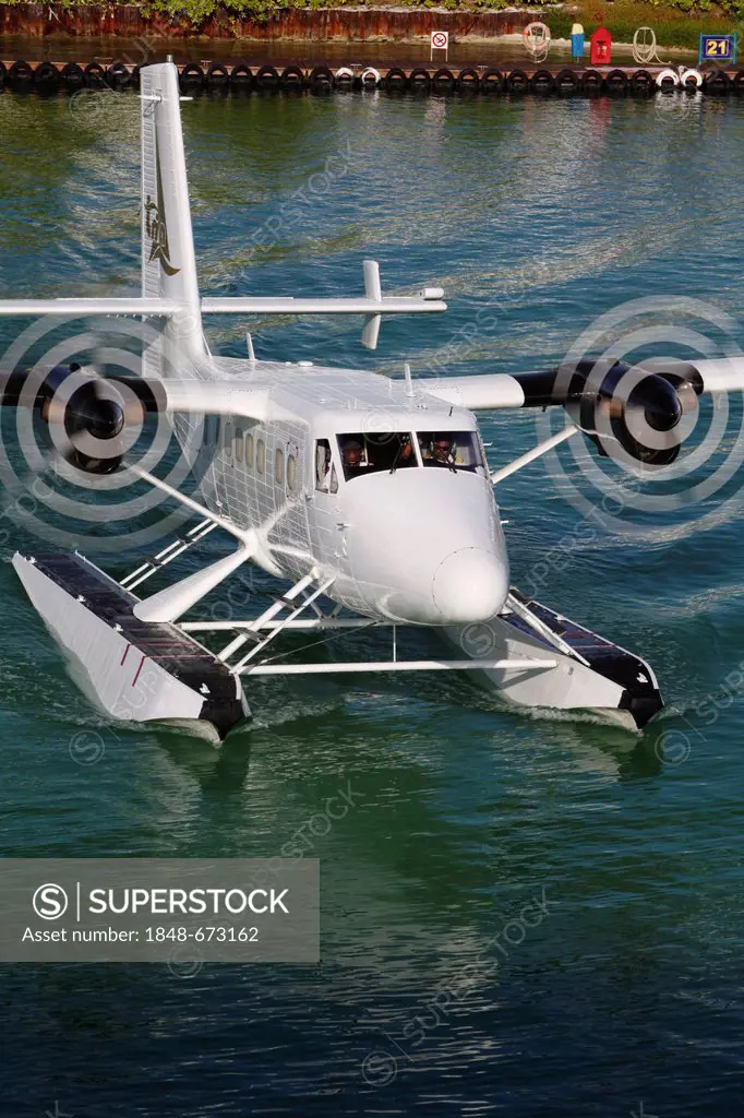 TMA sea plane, Trans Maldivian Airways, seaplane terminal of Male International Airport, Maldives, Indian Ocean