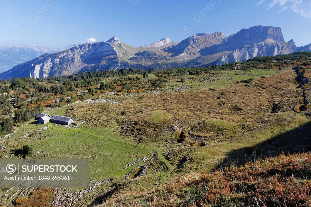 Dissolved limestone and sinkholes, Gamser Rugg Mountain geological nature trail, Toggenburg, Canton of St. Gallen, Switzerland, Europe, PublicGround