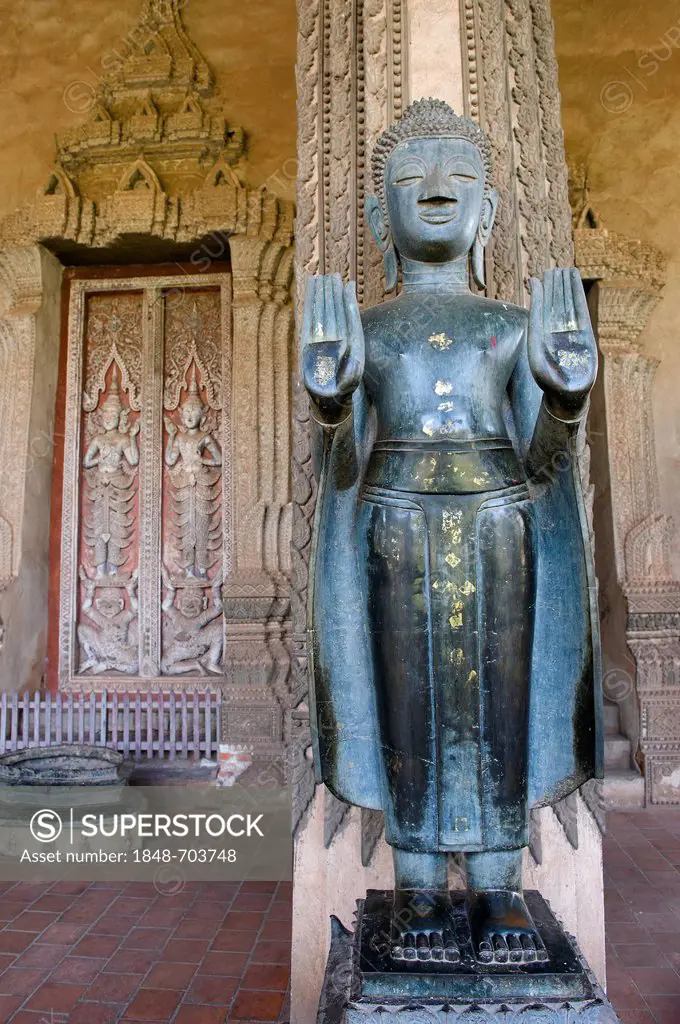 Buddha statue, Museum of Buddhist Art, Ho Phra Keo temple, Vientiane, Laos, Indochina, Asia