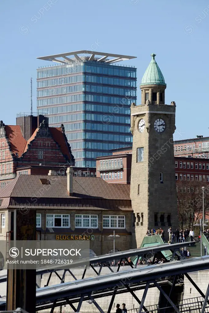 Astraturm or Astra Tower, level tower, St. Pauli landing stages, port, Hamburg, Germany, Europe