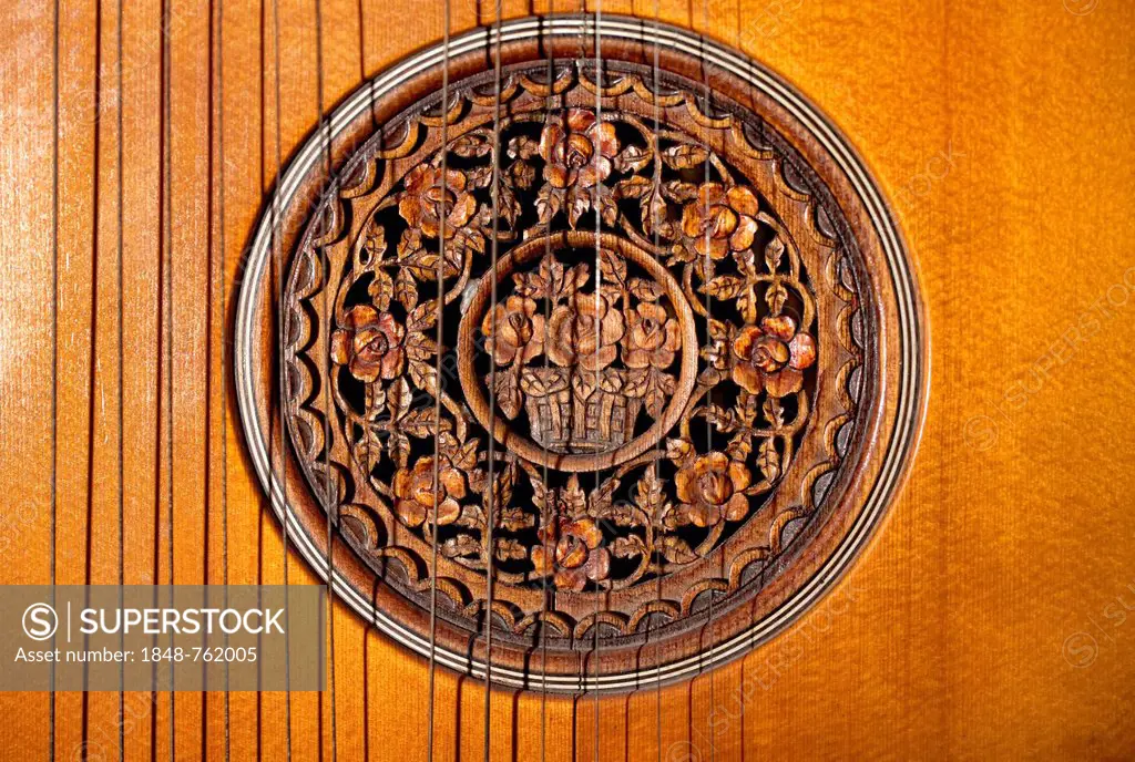 Sound hole, rosette of a lute, Germany, Europe