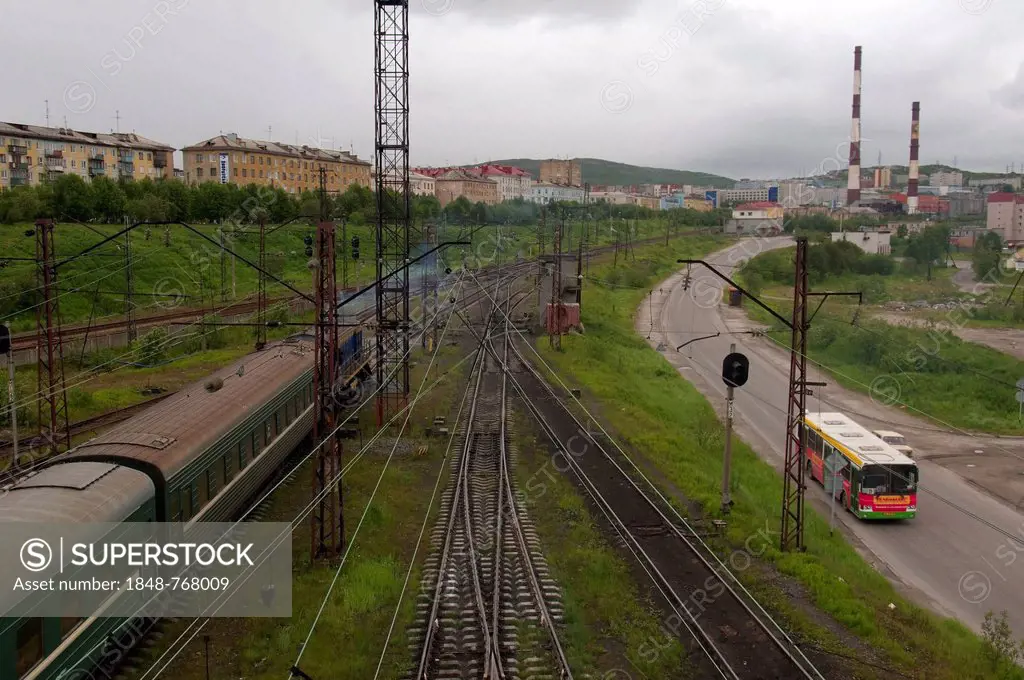 Murmansk railroad, Kirov Railway, Kola Peninsula, Arctic, Russia