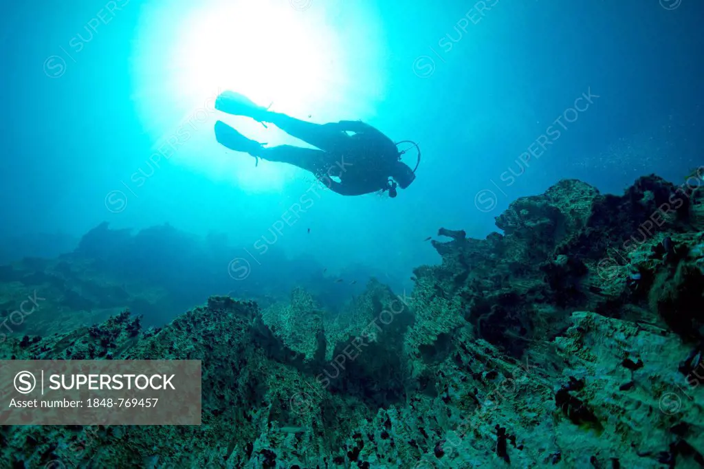 Scuba diver in Barracuda Lake