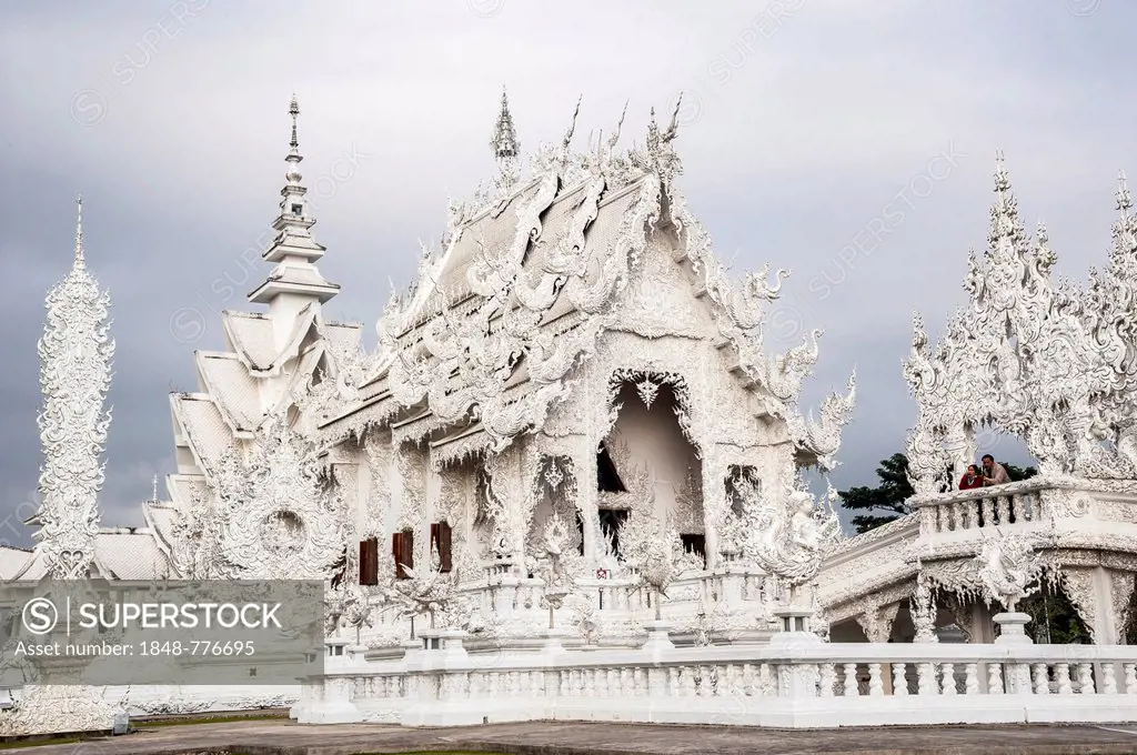 Wat Rong Khun temple or The White Wat, a Buddhist-Hindu temple by architect Chalermchai Kositpipat