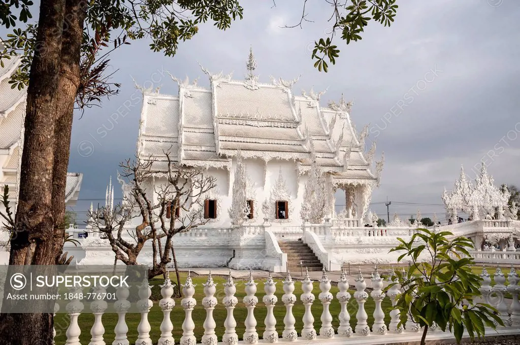 Wat Rong Khun temple or The White Wat, a Buddhist-Hindu temple by architect Chalermchai Kositpipat