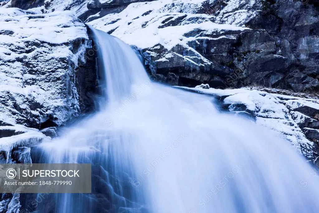 Krimml Waterfalls in winter