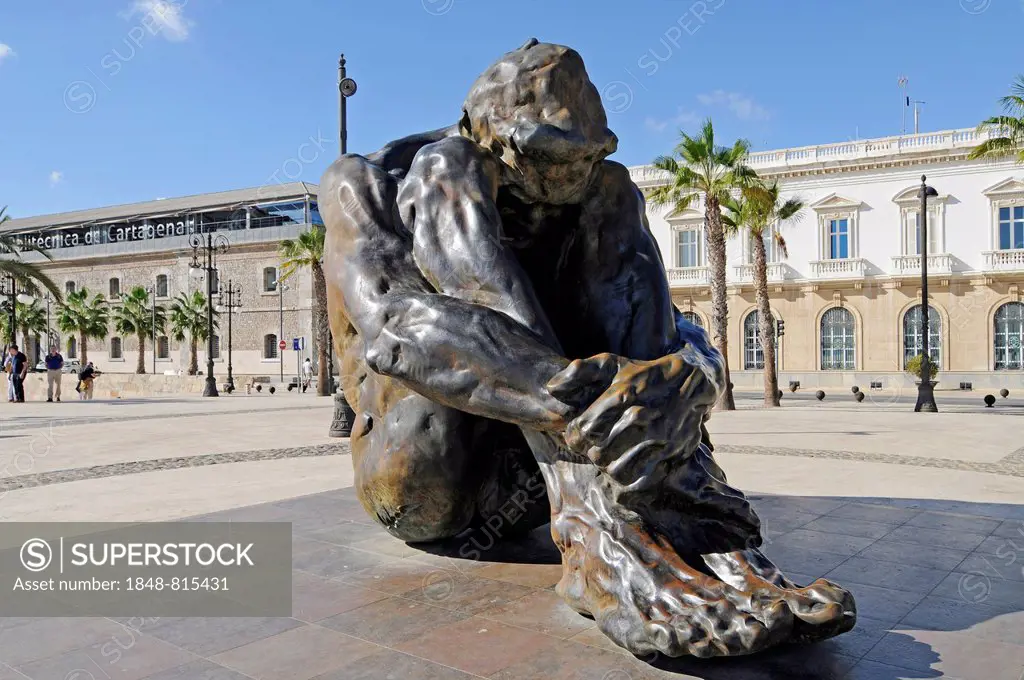 The Zulo sculpture by the sculptor Victor Ochoa for the victims of terrorism, Cartagena, Murcia Region, Spain