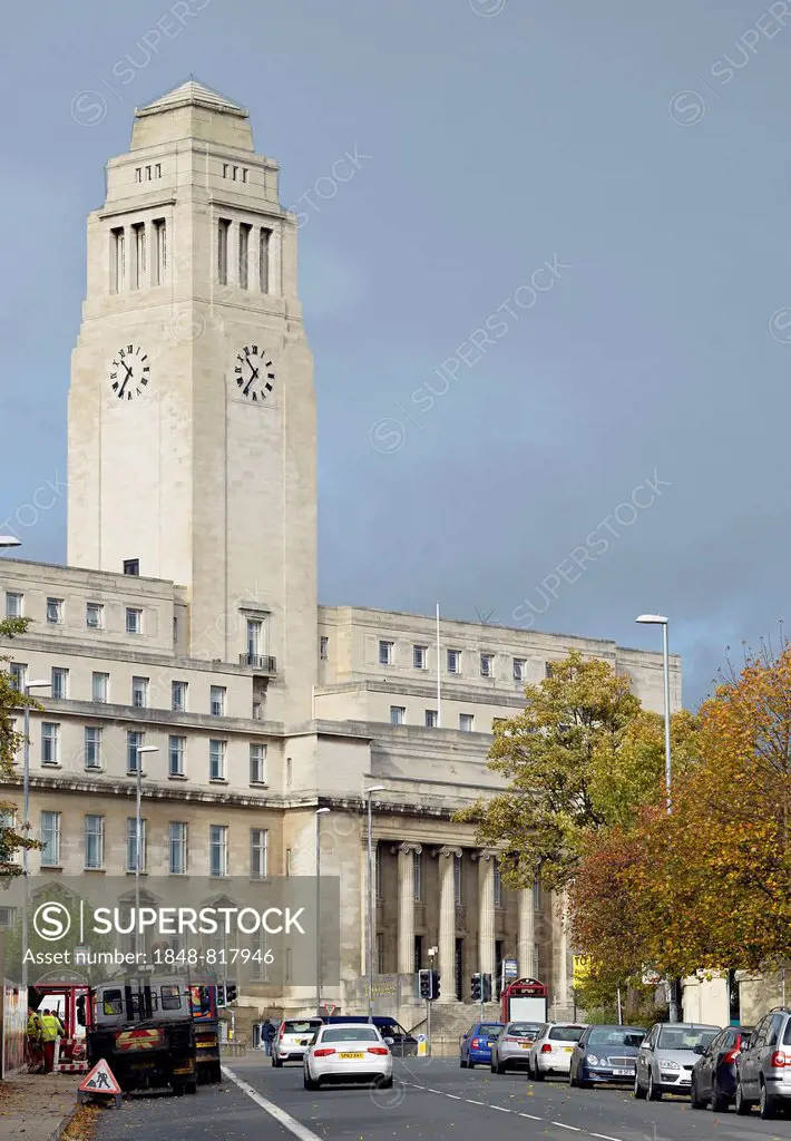 Parkinson Building, main entrance to the campus of the University of Leeds, Leeds, West Yorkshire, England, United Kingdom