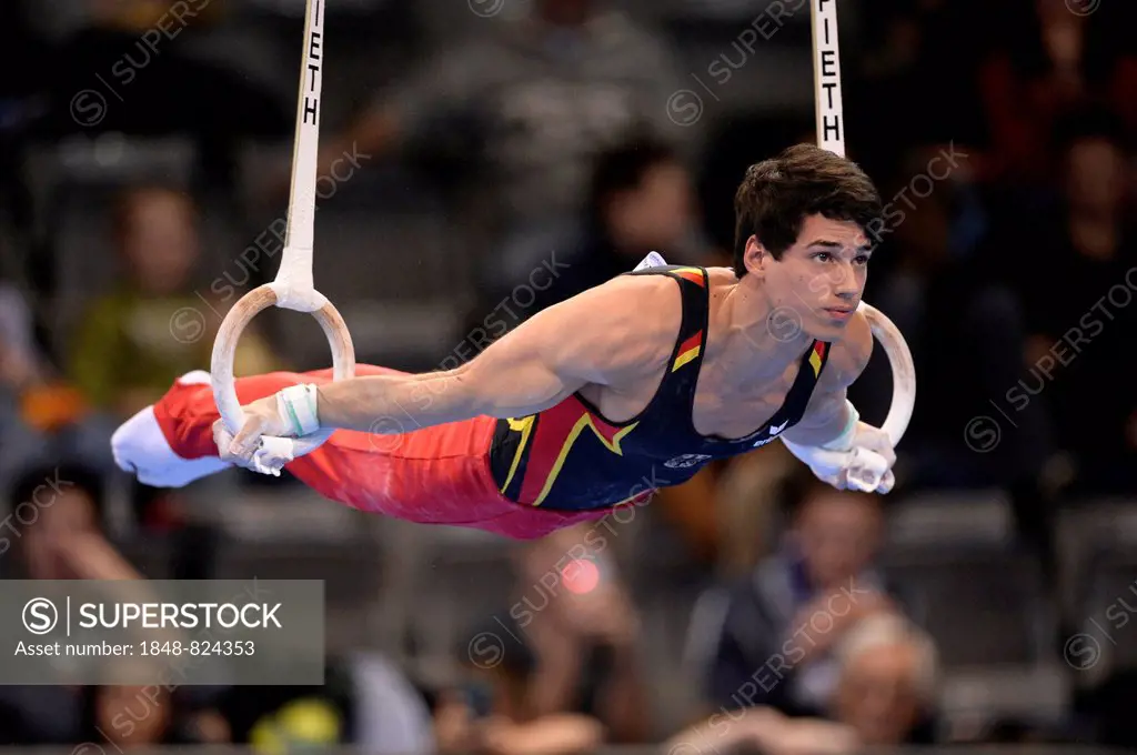 Daniel Weinert, GER, competing on the rings, 31st DTB Cup, Gymnastics ...