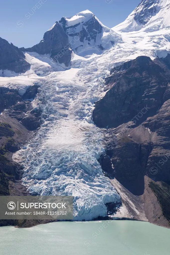 Icefall of Berg Glacier and Berg Lake, Mount Robson Provincial Park, British Columbia Province, Canada