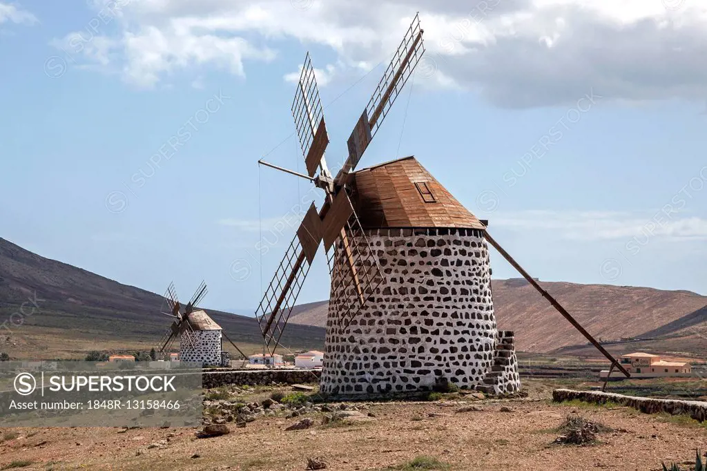 Windmill in Villaverde, Molino de Villaverde, Fuerteventura, Canary Islands, Spain