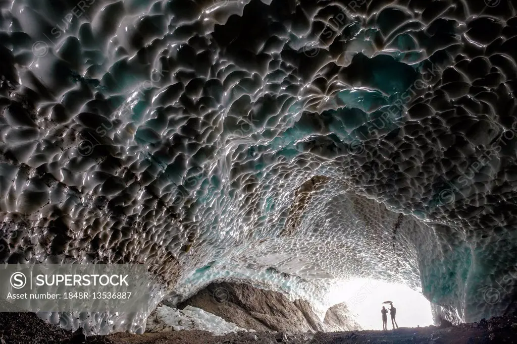 Eiskapelle, Ice Chapel, ice field at foot of Watzmann East Face, Berchtesgaden National Park, Schonau am Konigsee, Bavaria, Germany