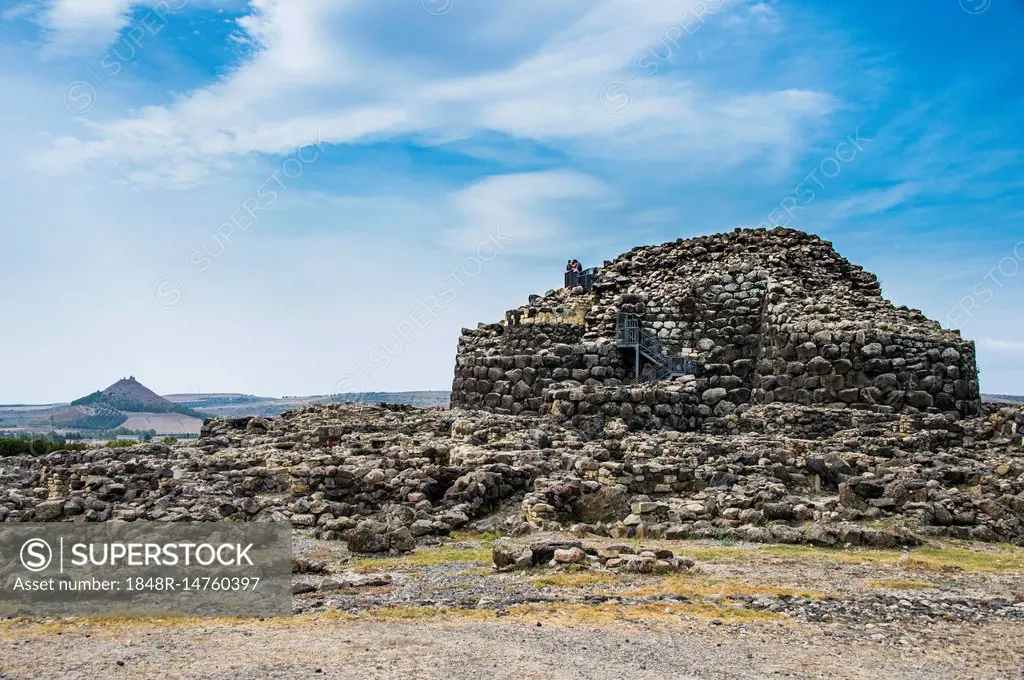 Unesco world heritage site, Su Nuraxi, nuragic archaeological site in Barumini, Sardinia, Italy