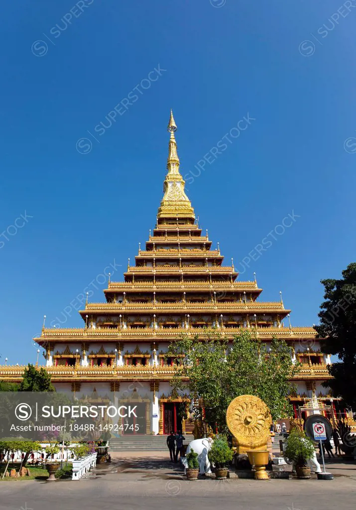 Nine-storey Stupa Phra Mahathat Kaen Kakhon, Wat Nong Waeng Temple, Khon Kaen, Isan, Thailand