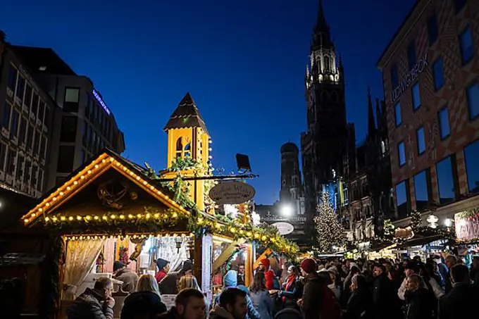 Christmas market, Christmas market, Marienplatz, Munich, Bavaria, Germany, Europe