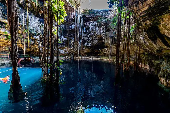 Cenote Oxman, Valladolid, Yucatan, Mexico, Central America