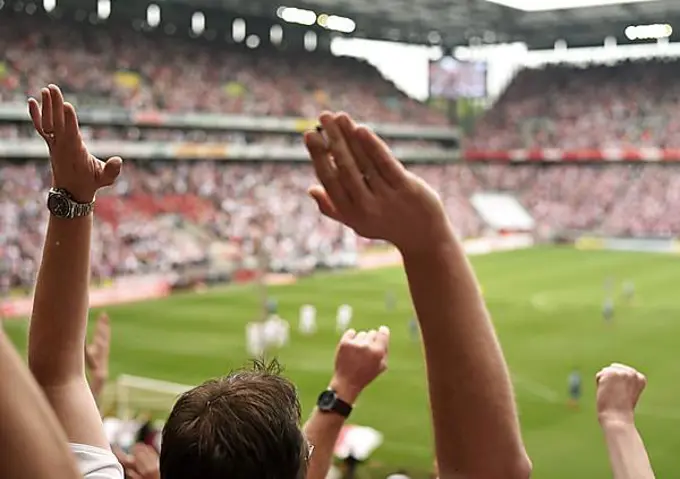 Enthusiastic fans in the stadium