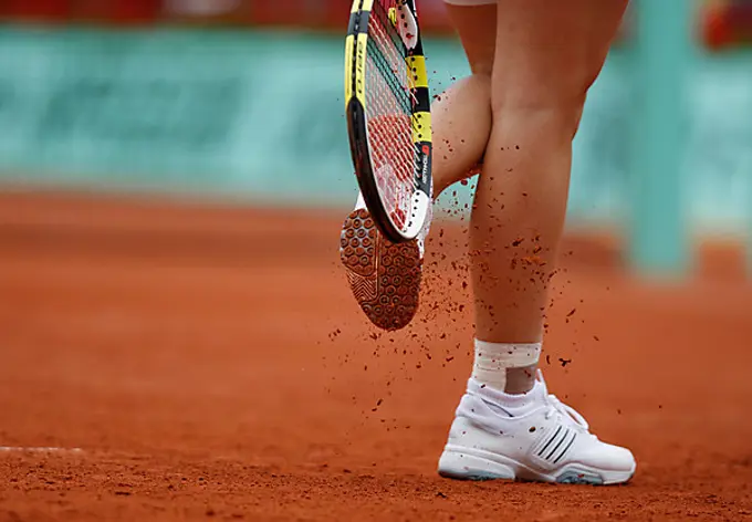 Detail, legs, Caroline Wozniacki, Denmark, French Open 2010, ITF Grand Slam Tournament, Roland Garros, Paris, France, Europe