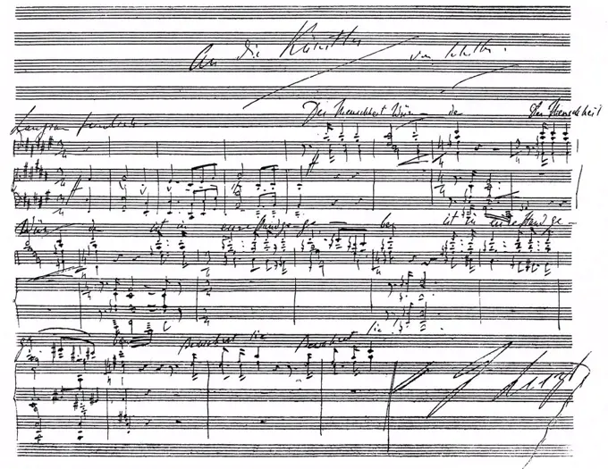 To the artists, 1853, historical sheet music manuscript by Franz, Ferencz or Ferenc Liszt