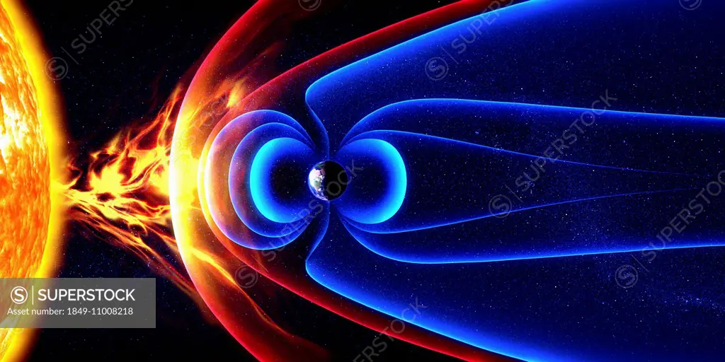 Earth's magnetic field and protection from the sun's solar flares and solar wind